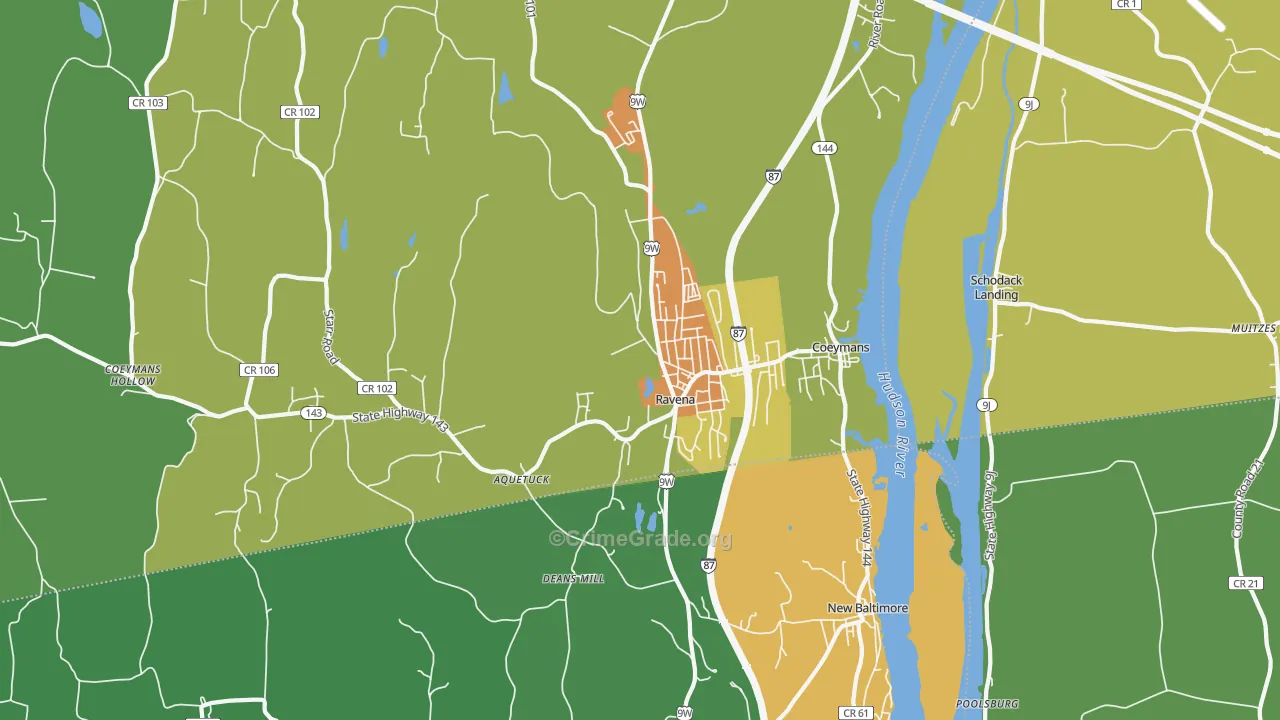 Ravena, NY Map of Drug-Related Crime Rates