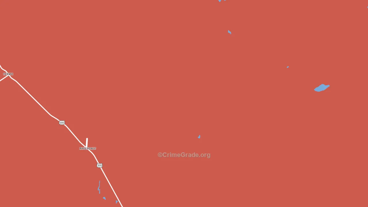 Ravendale, CA Map of Drug-Related Crime Rates