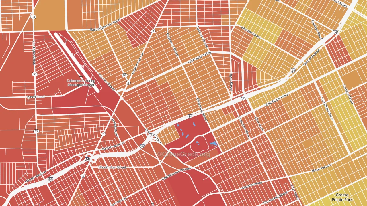 Ravendale, Detroit, MI Map of Drug-Related Crime Rates