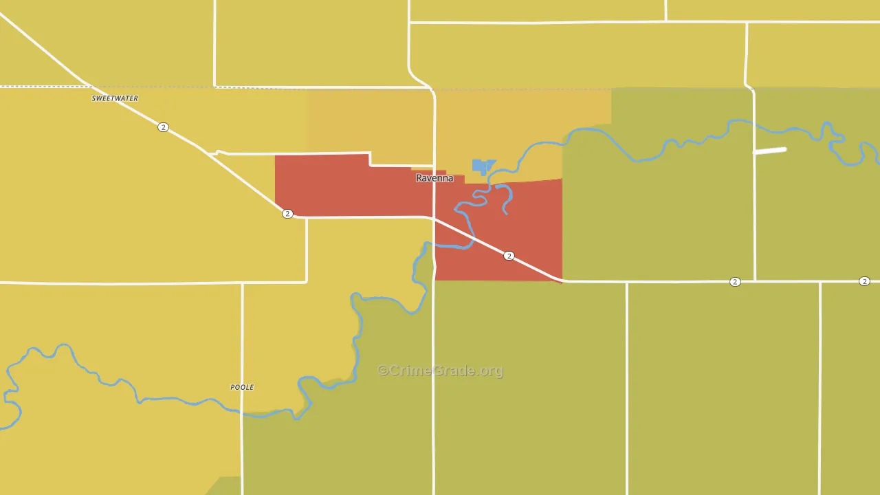Ravenna, NE Map of Drug-Related Crime Rates