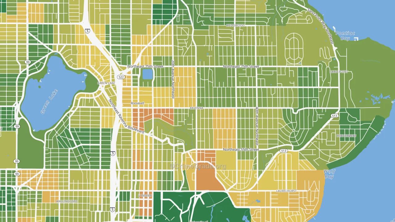 Ravenna, Seattle, WA Map of Drug-Related Crime Rates