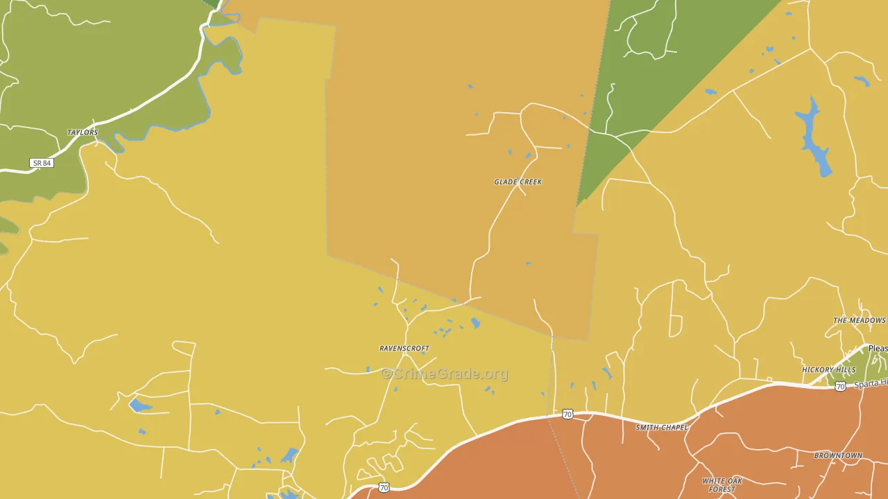 Ravenscroft, TN Map of Drug-Related Crime Rates