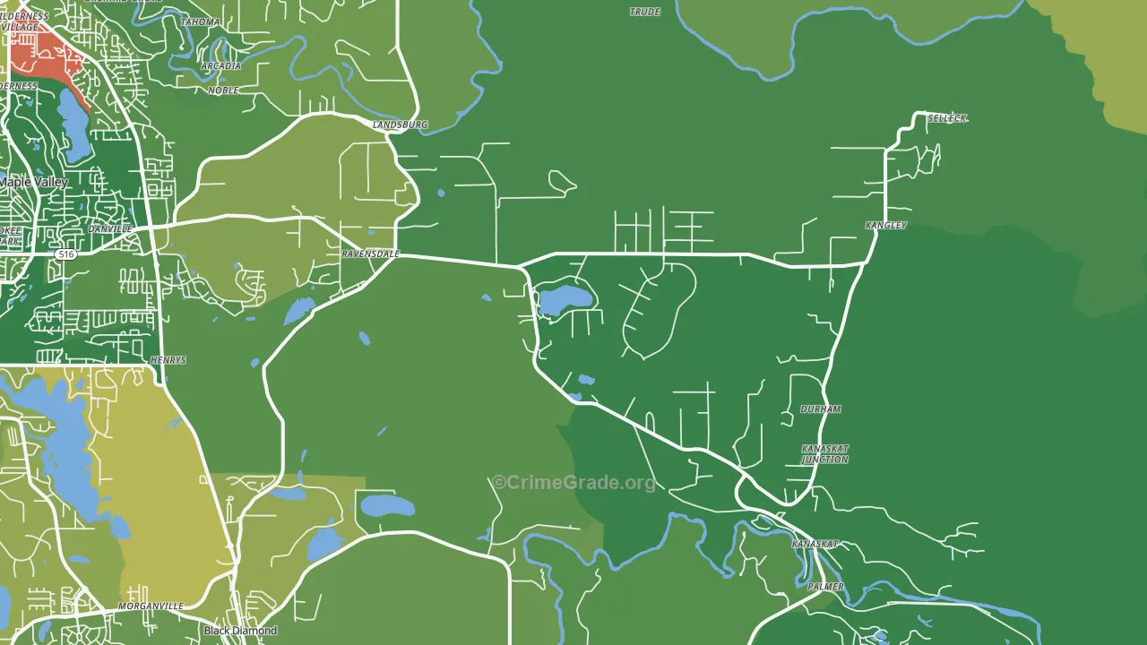Ravensdale, WA Map of Drug-Related Crime Rates