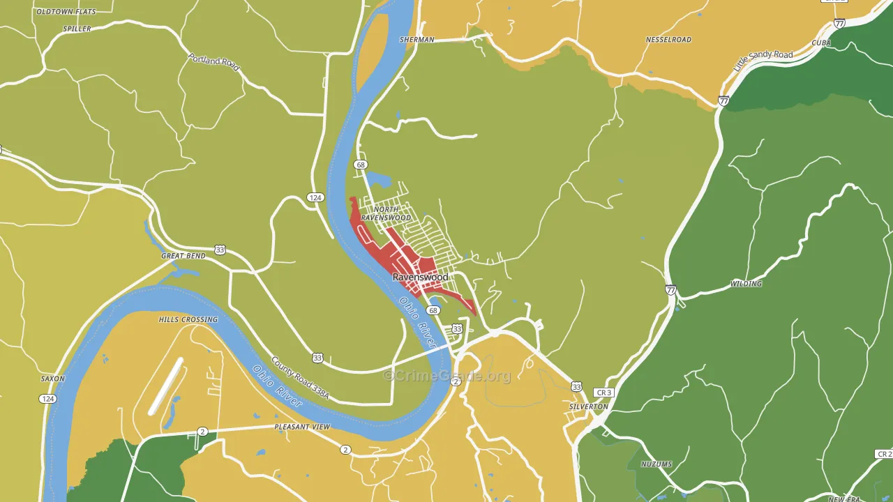 Ravenswood, WV Map of Drug-Related Crime Rates