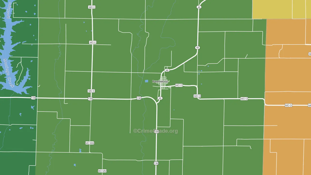 Ravenwood, MO Map of Drug-Related Crime Rates