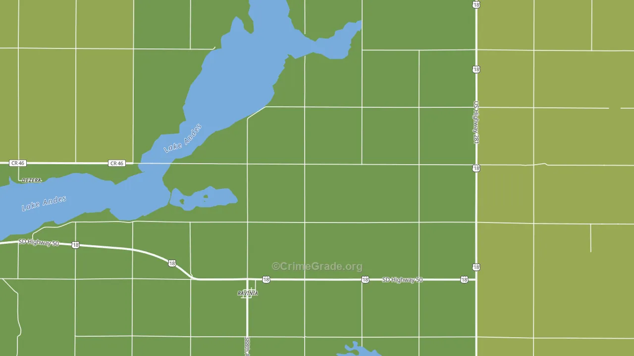 Ravinia, SD Map of Drug-Related Crime Rates