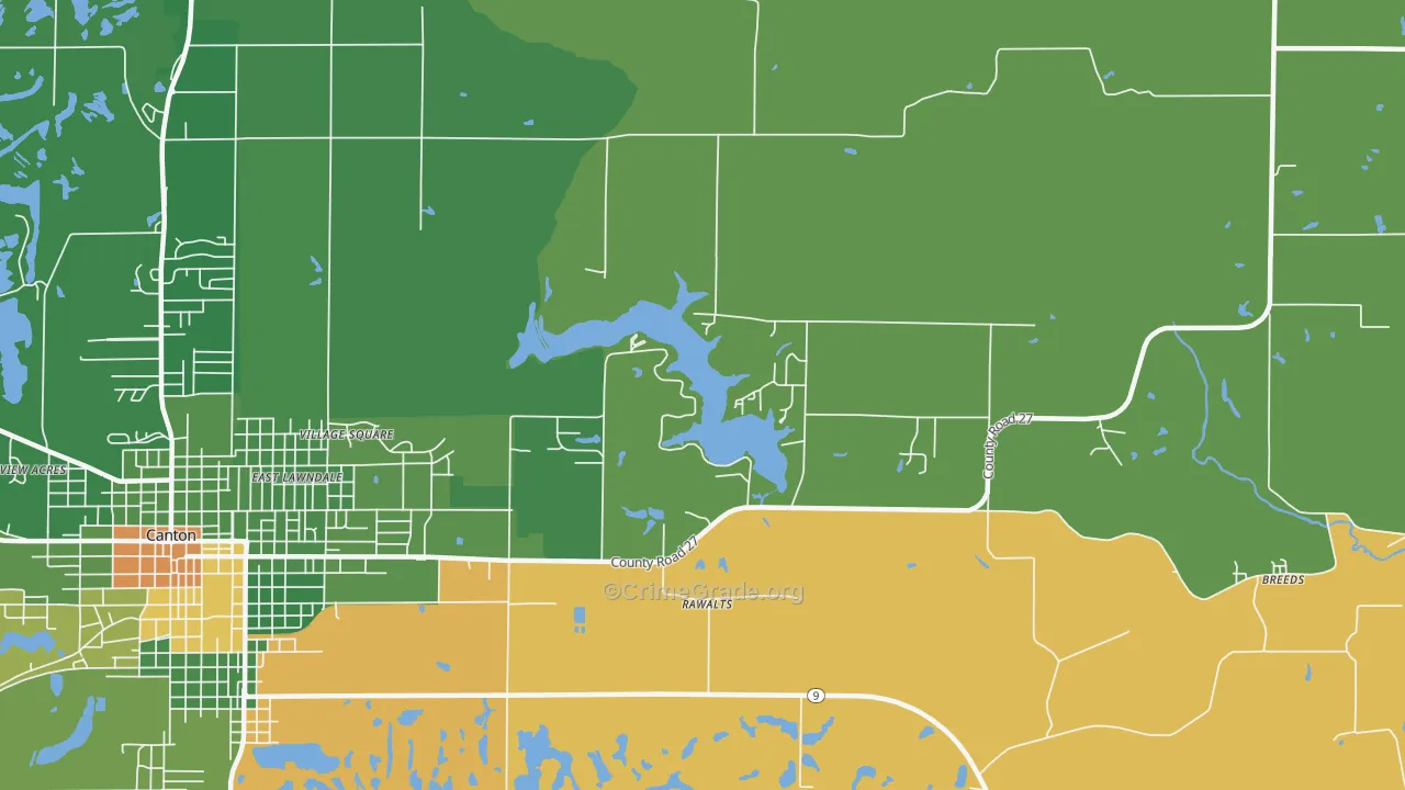 Rawalts, IL Map of Drug-Related Crime Rates