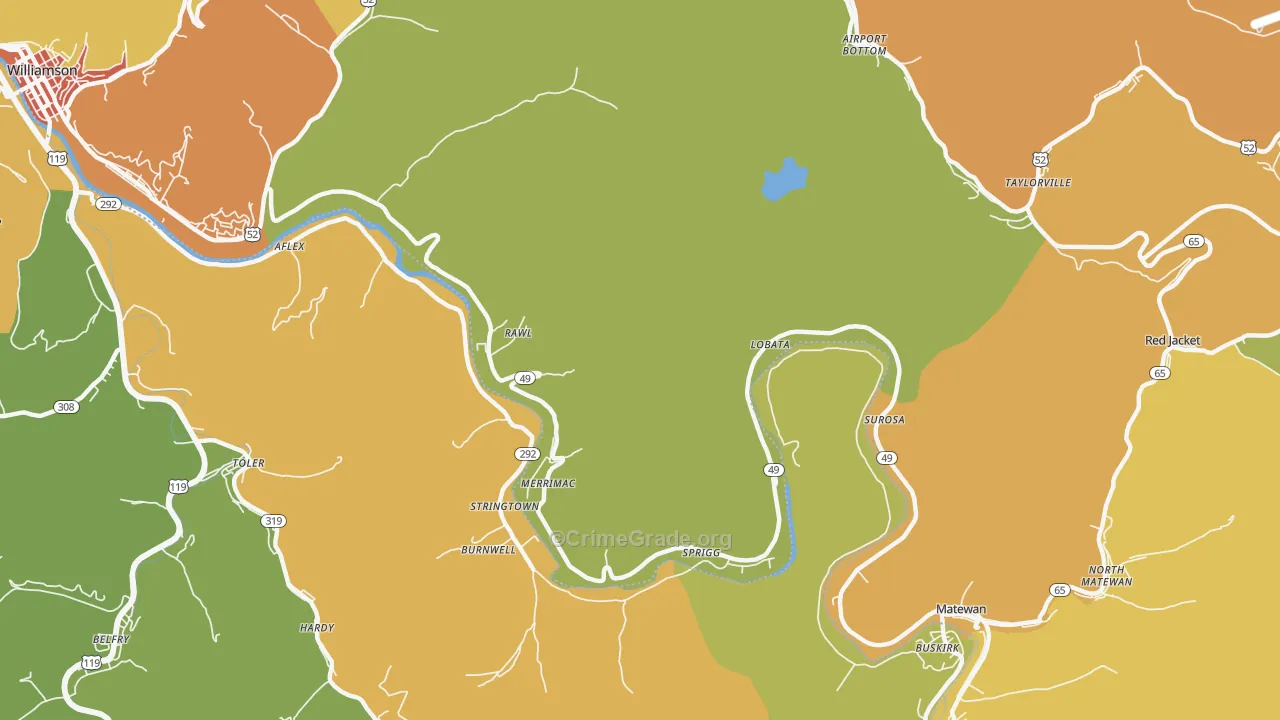 Rawl, WV Map of Drug-Related Crime Rates