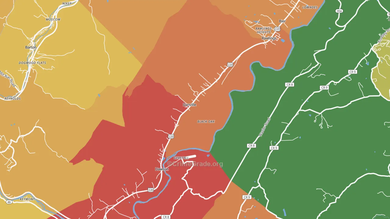 Rawlings, MD Map of Drug-Related Crime Rates