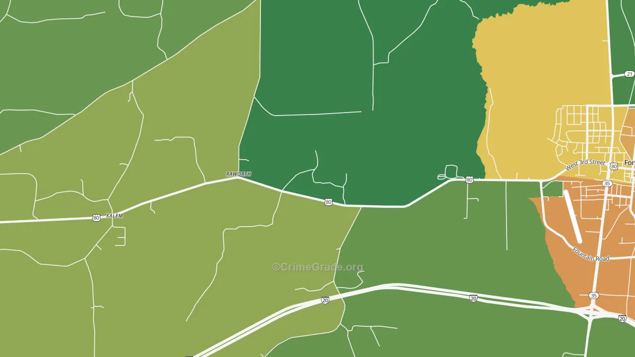 Raworth, MS Map of Drug-Related Crime Rates