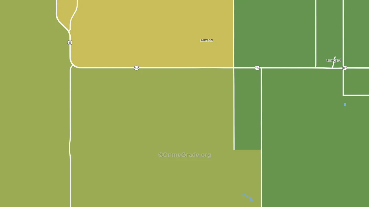 Rawson, ND Map of Drug-Related Crime Rates