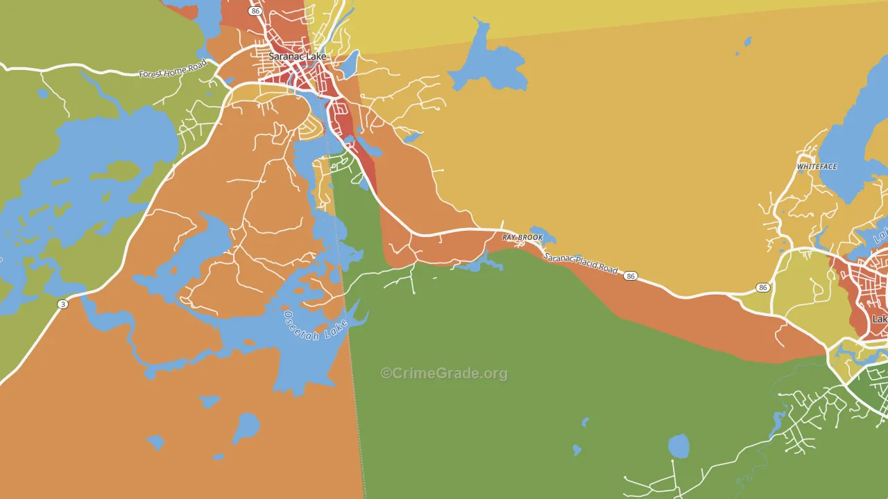 Ray Brook, NY Map of Drug-Related Crime Rates