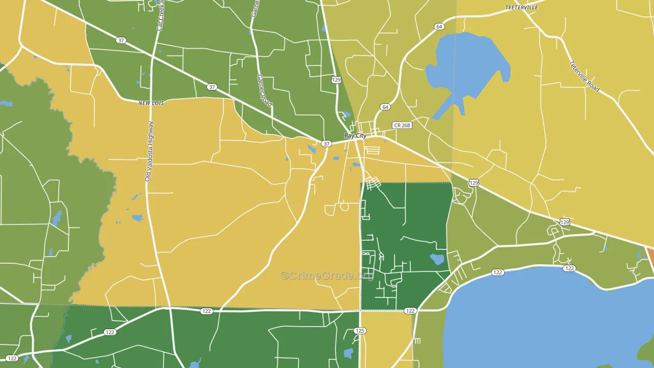 Ray City, GA Map of Drug-Related Crime Rates