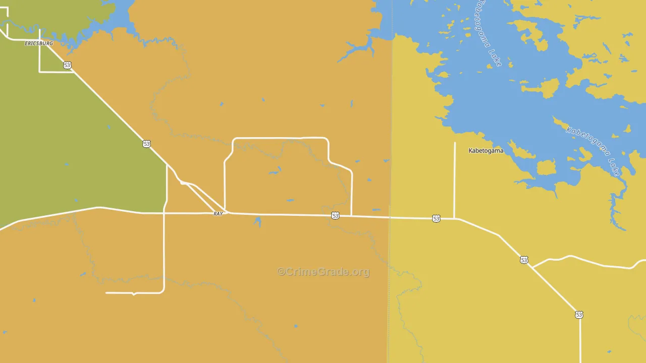 Ray, MN Map of Drug-Related Crime Rates