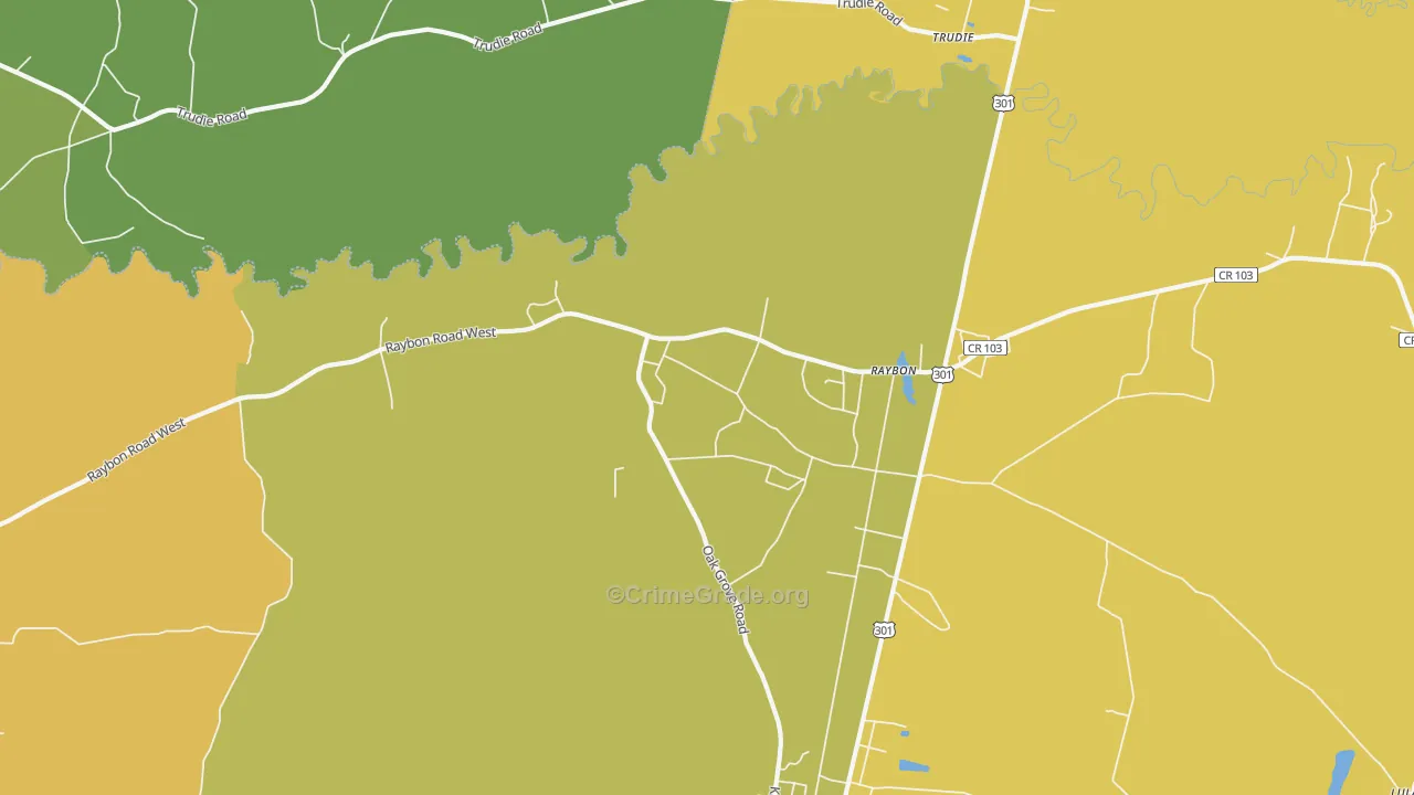 Raybon, GA Map of Drug-Related Crime Rates