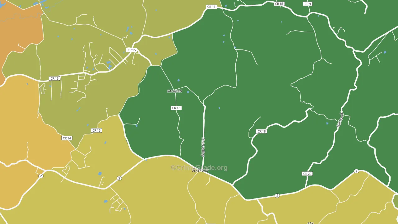 Rayburn, WV Map of Drug-Related Crime Rates