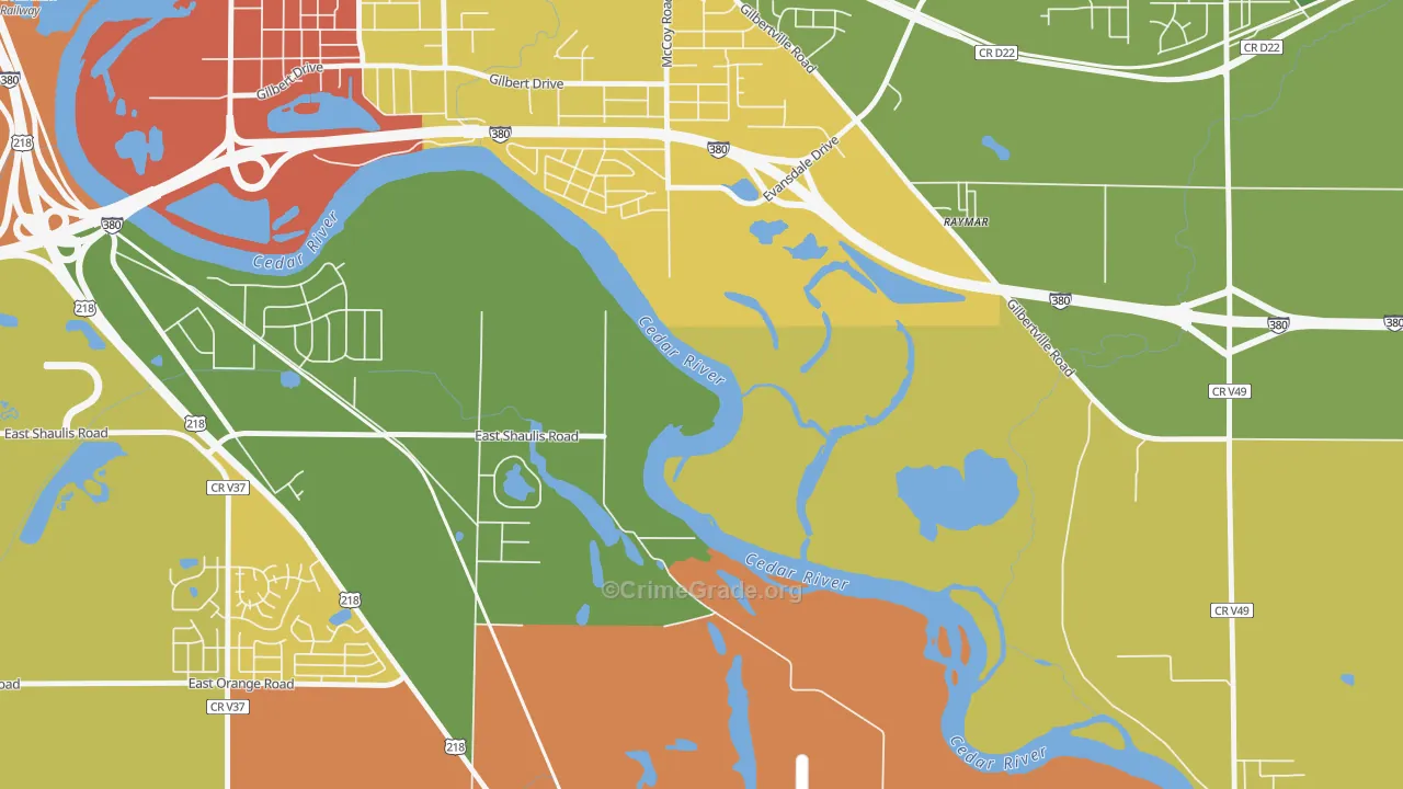 Raymar, IA Map of Drug-Related Crime Rates