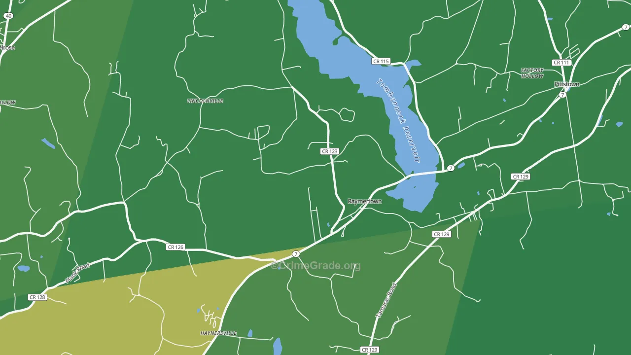 Raymertown, NY Map of Drug-Related Crime Rates