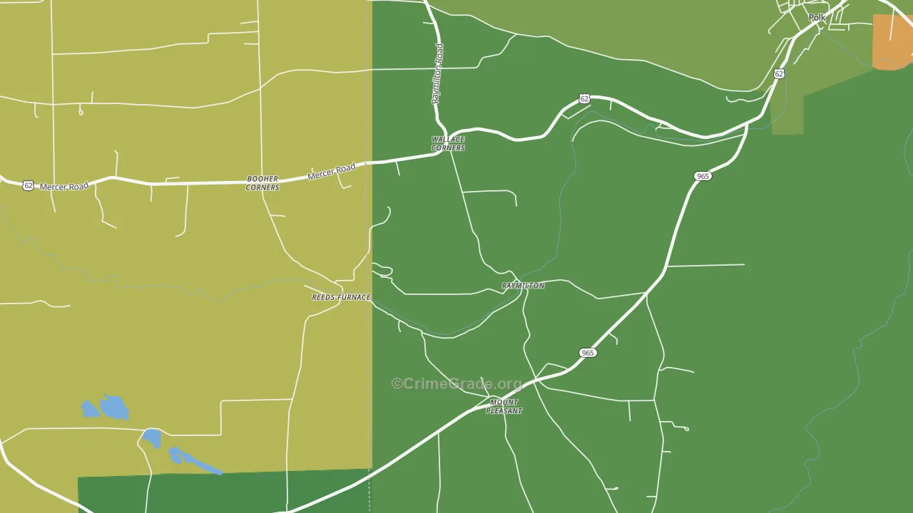 Raymilton, PA Map of Drug-Related Crime Rates