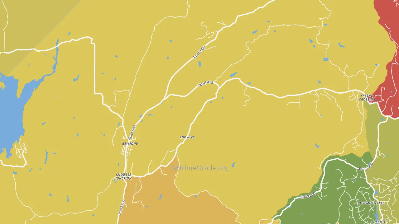 Raymond, CA Map of Drug-Related Crime Rates