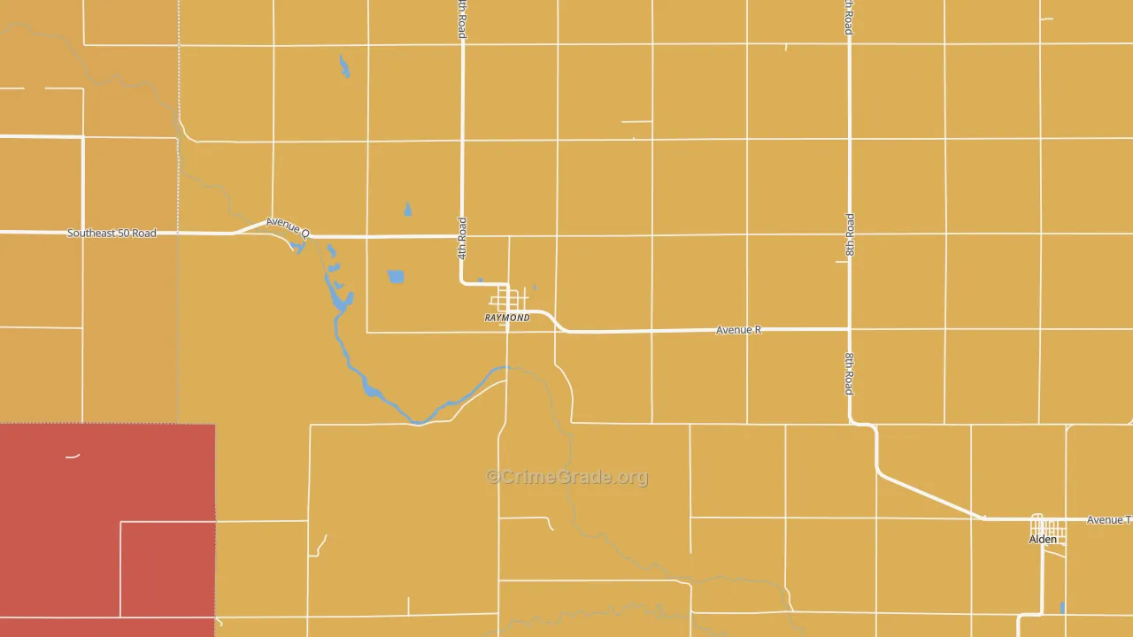 Raymond, KS Map of Drug-Related Crime Rates