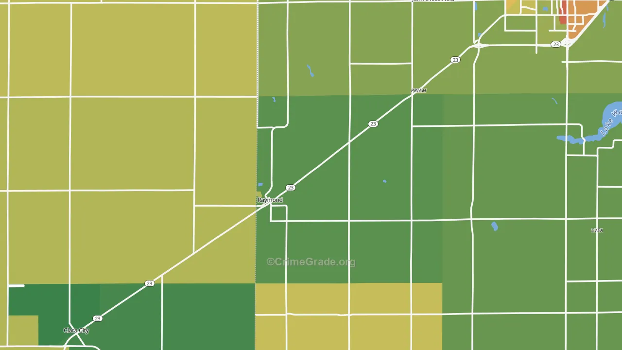 Raymond, MN Map of Drug-Related Crime Rates