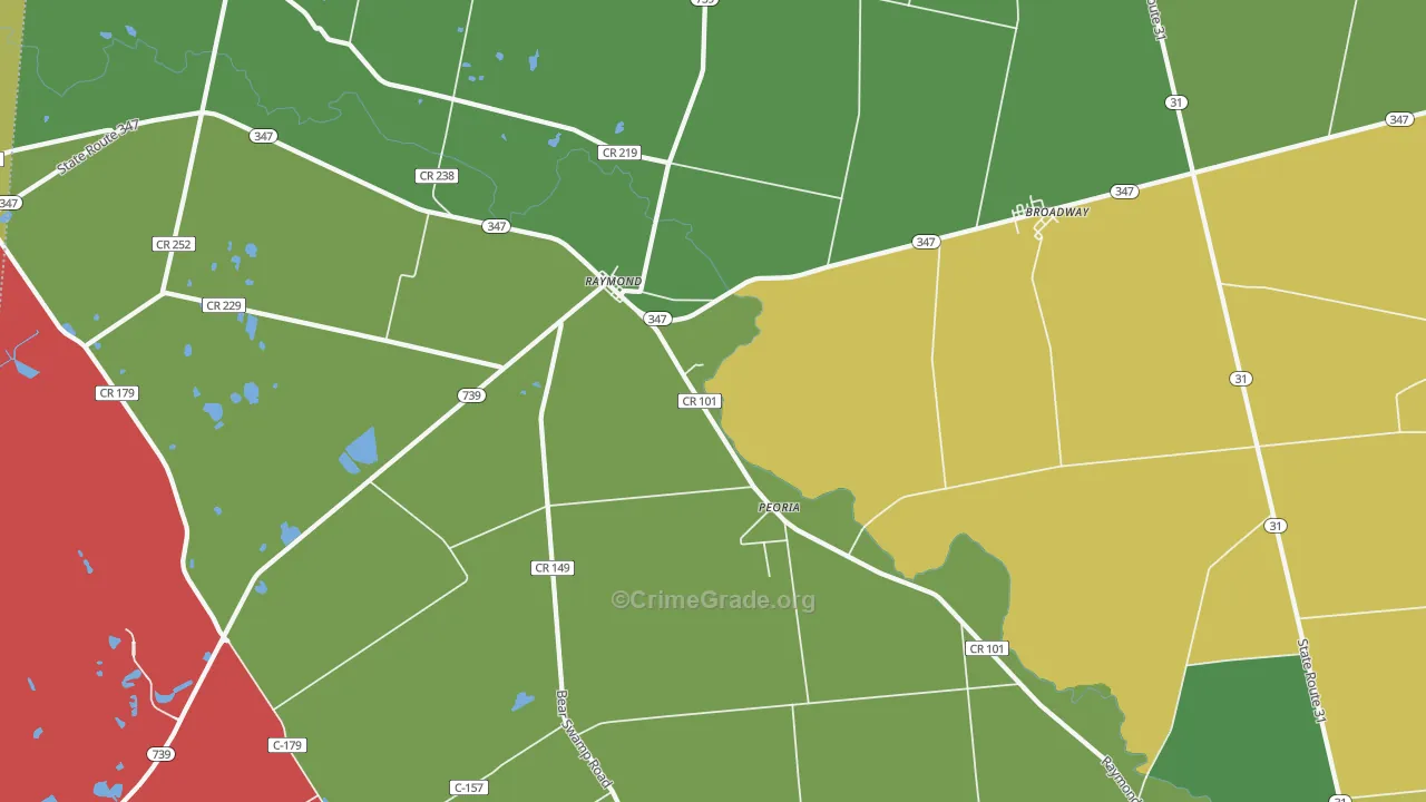 Raymond, OH Map of Drug-Related Crime Rates