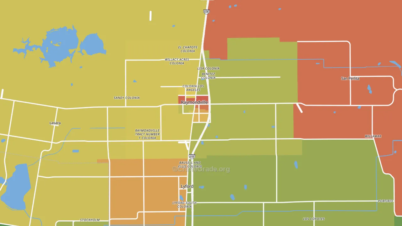 Raymondville, TX Map of Drug-Related Crime Rates