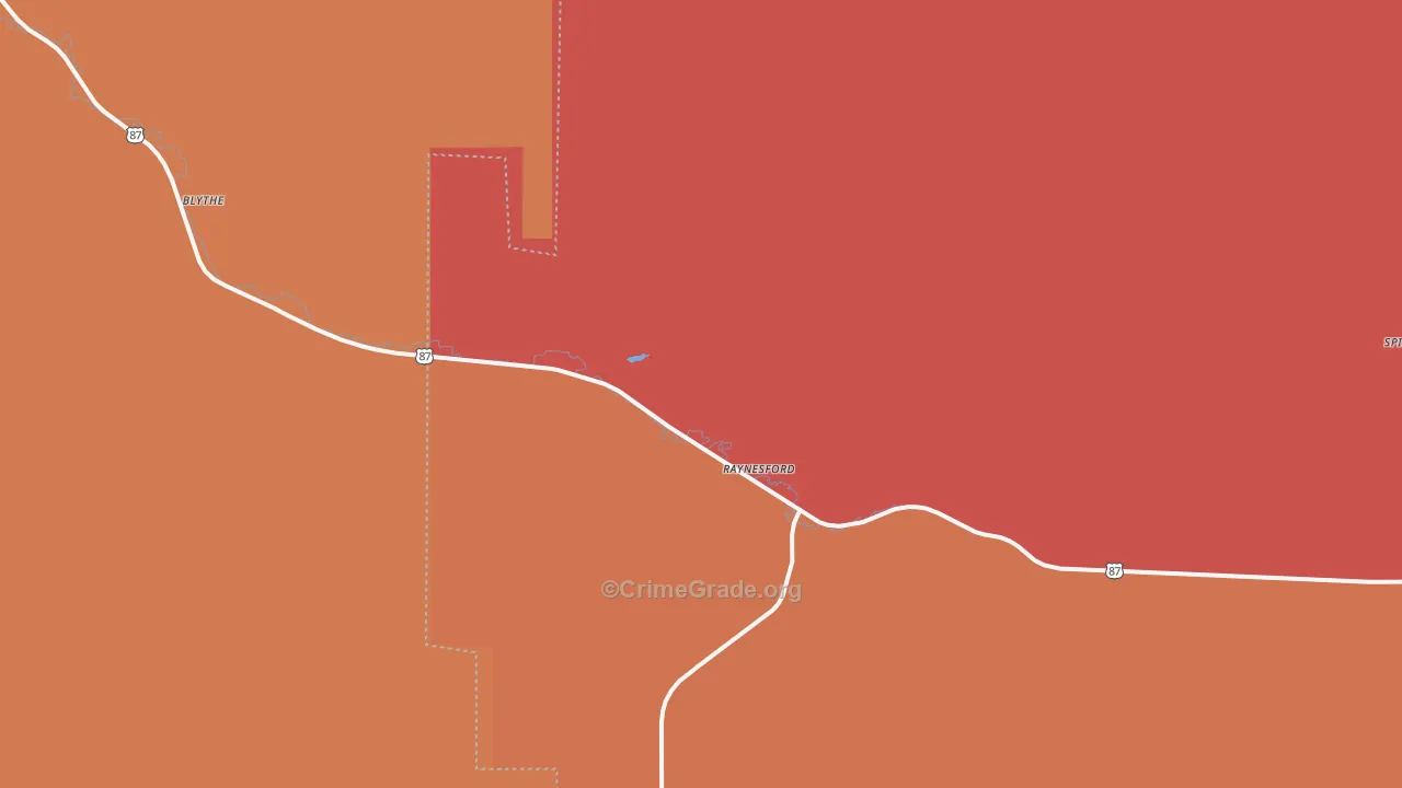 Raynesford, MT Map of Drug-Related Crime Rates