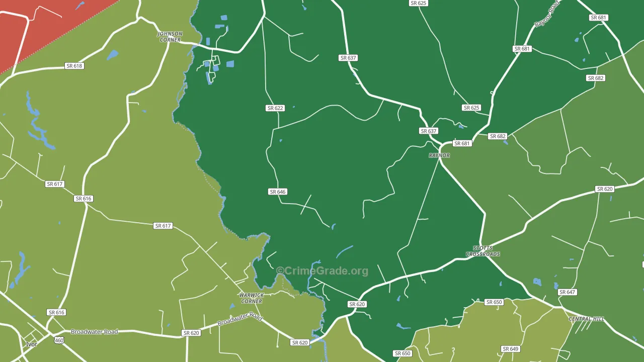 Raynor, VA Map of Drug-Related Crime Rates