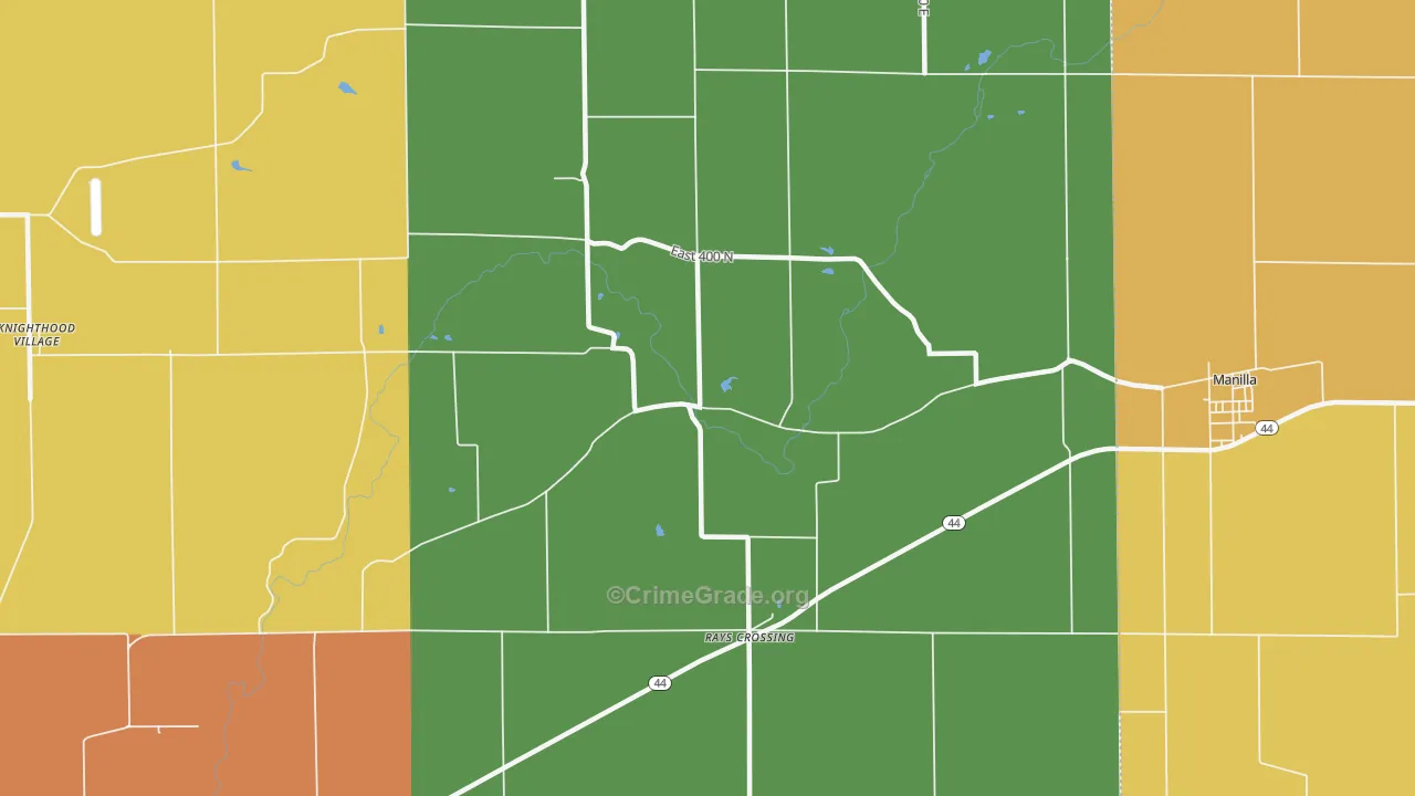 Rays Crossing, IN Map of Drug-Related Crime Rates