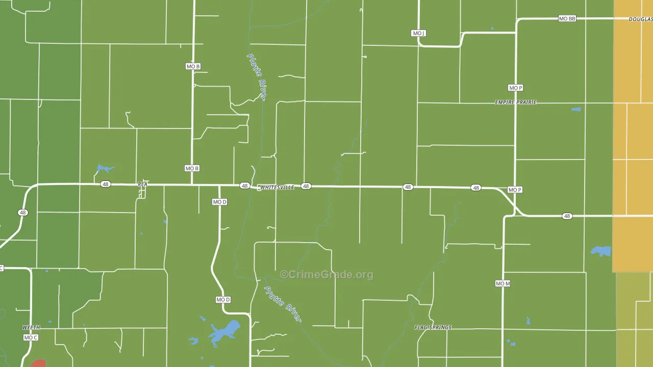 Rea, MO Map of Drug-Related Crime Rates