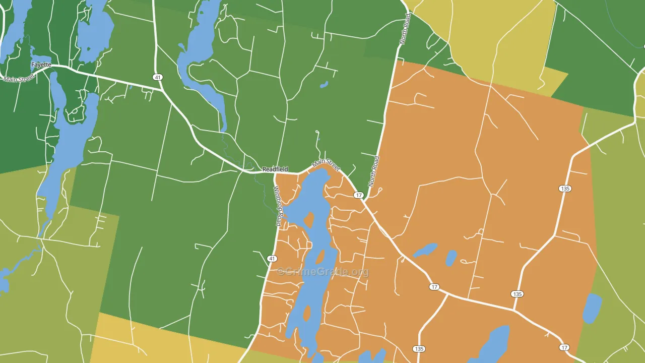 Readfield, ME Map of Drug-Related Crime Rates