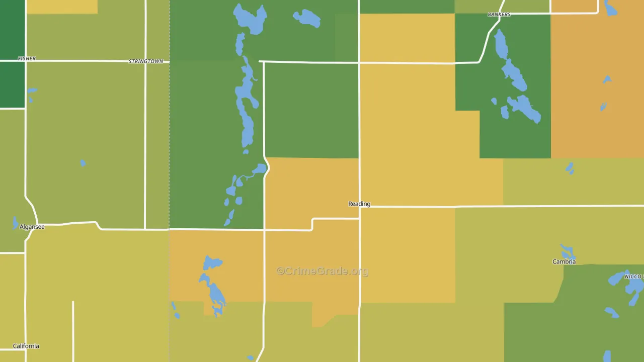 Reading, MI Map of Drug-Related Crime Rates