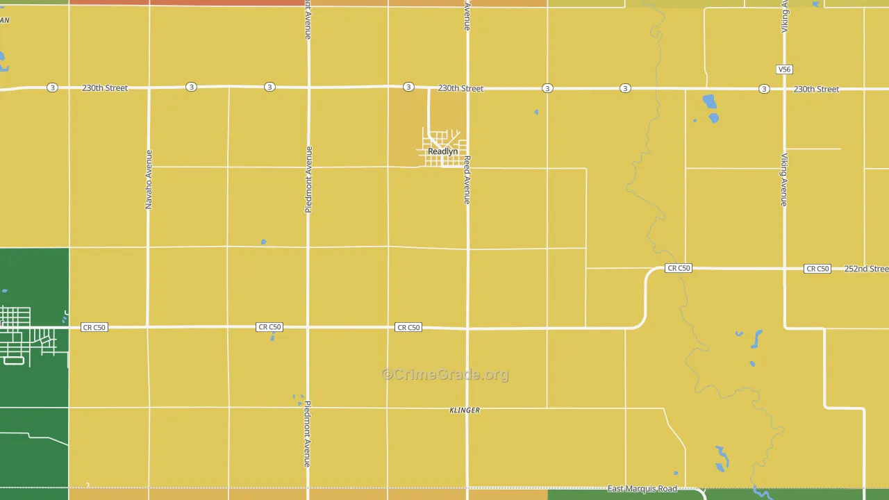 Readlyn, IA Map of Drug-Related Crime Rates