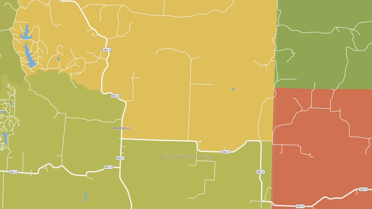 Readsville, MO Map of Drug-Related Crime Rates