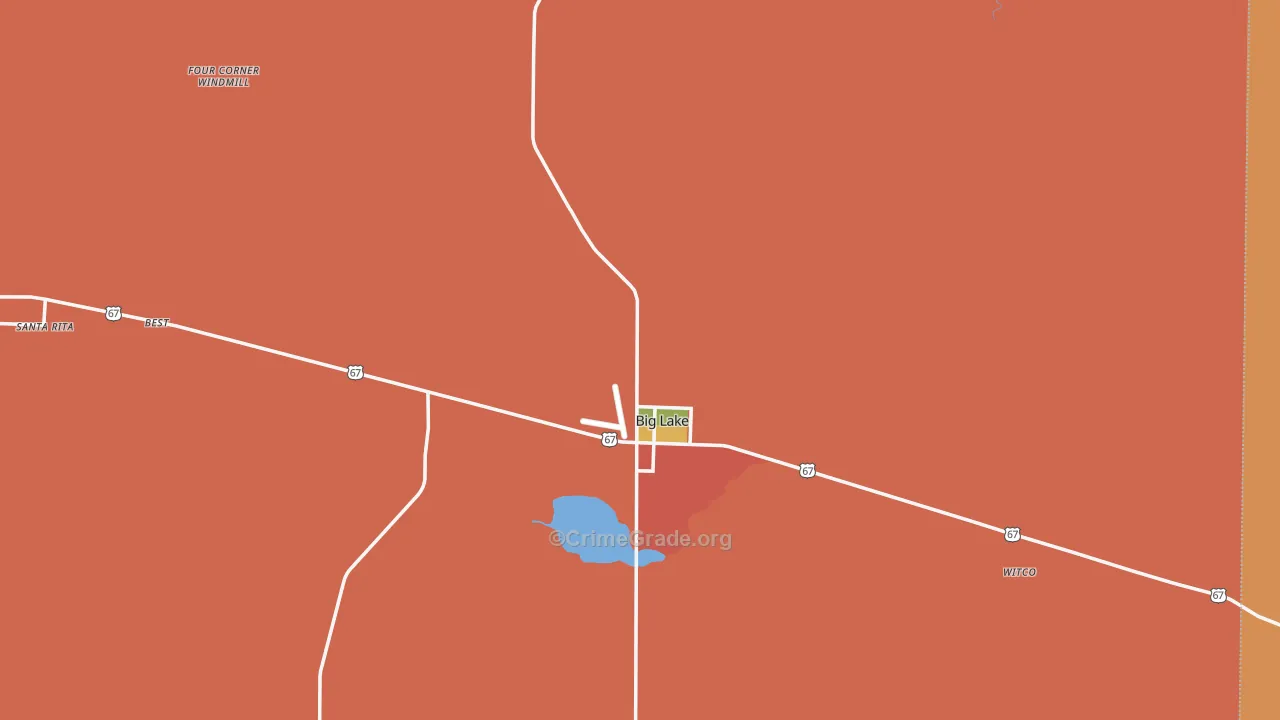 Reagan County, TX Map of Drug-Related Crime Rates