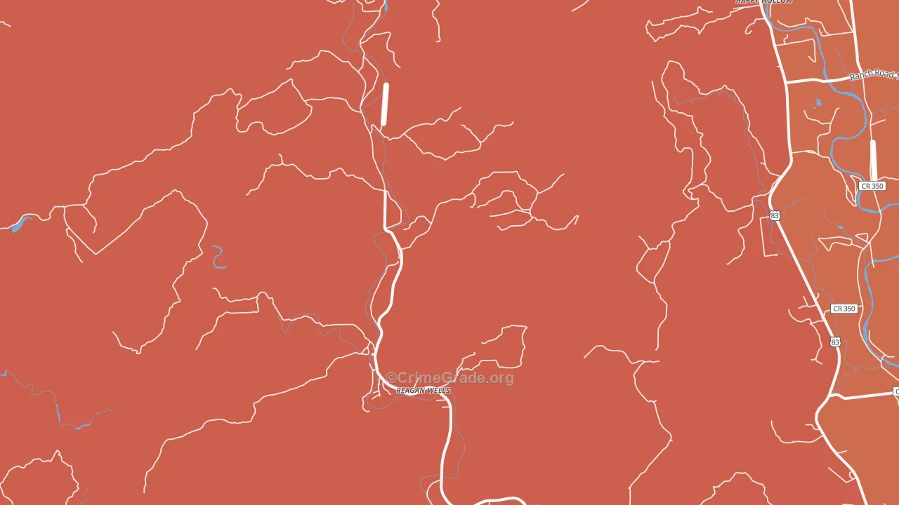 Reagan Wells, TX Map of Drug-Related Crime Rates