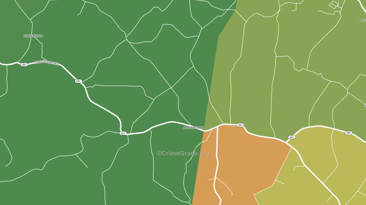 Reagantown, PA Map of Drug-Related Crime Rates