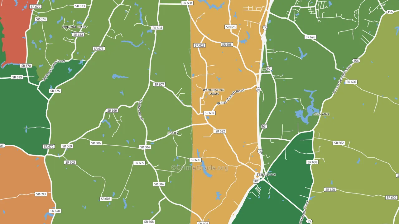 Reams, VA Map of Drug-Related Crime Rates