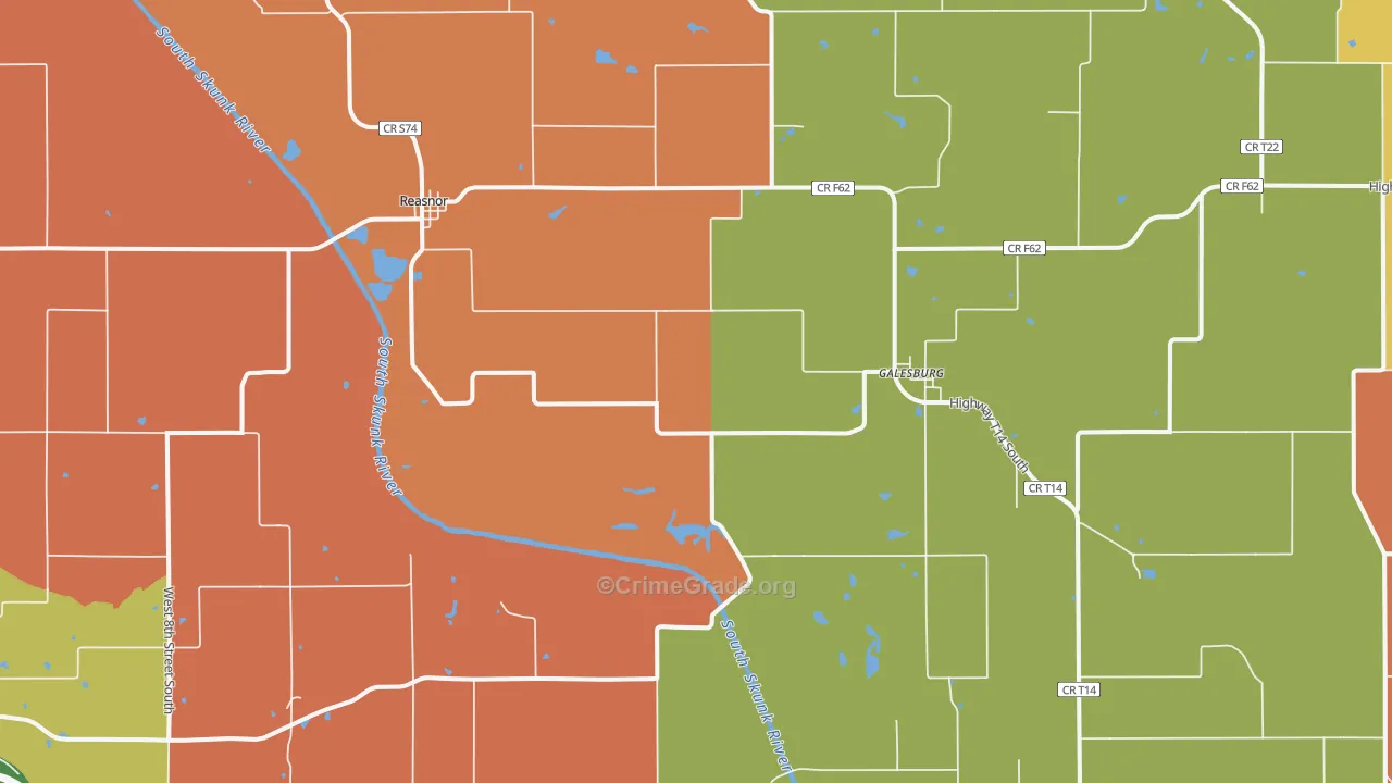 Reasnor, IA Map of Drug-Related Crime Rates