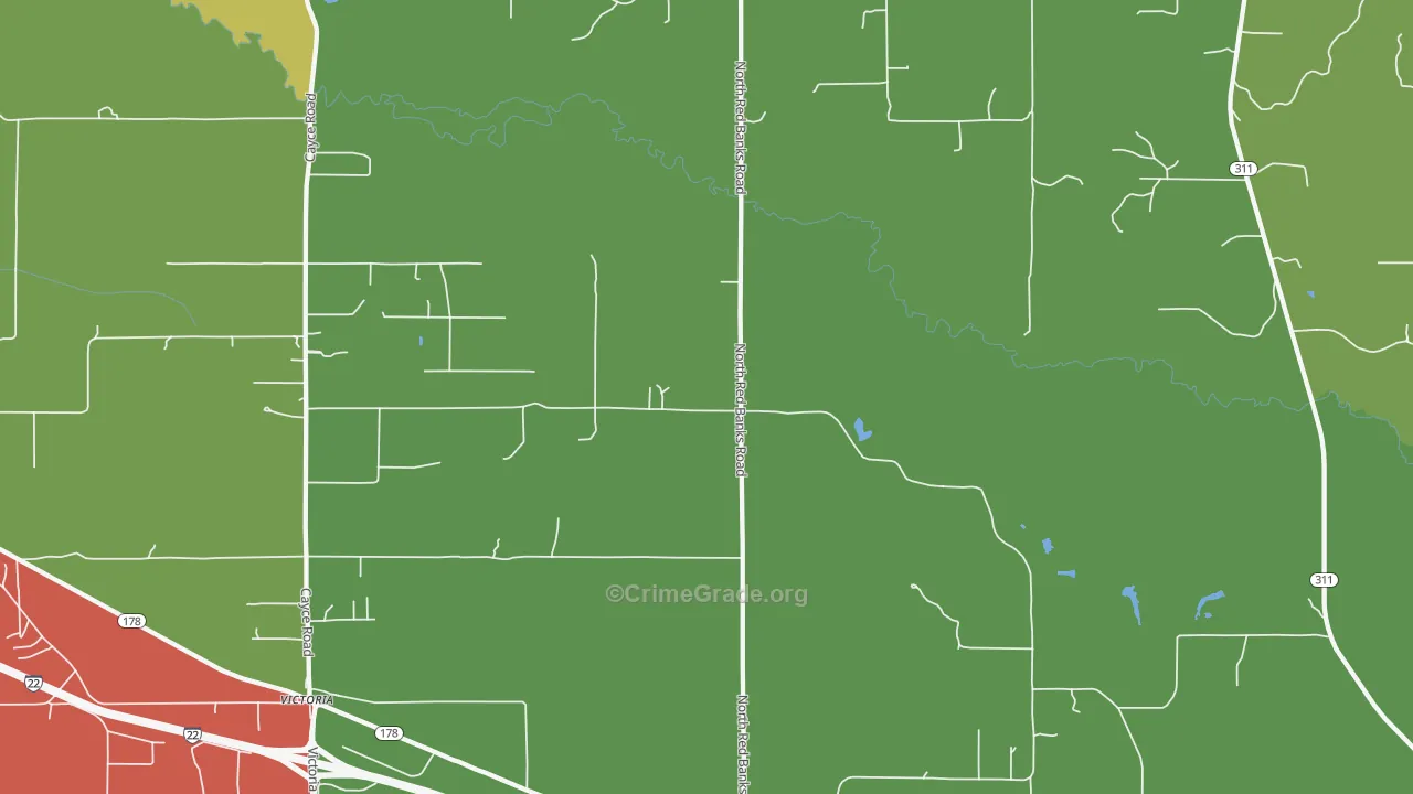 Red Banks, MS Map of Drug-Related Crime Rates