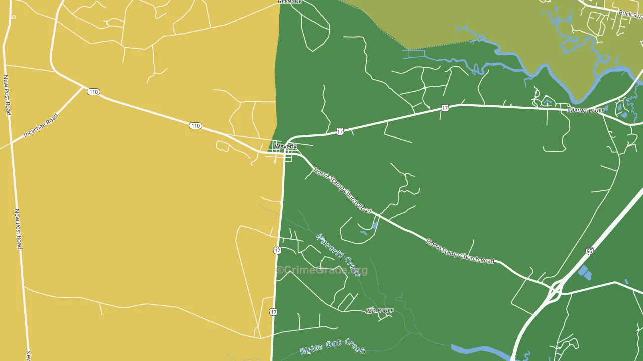 Red Bluff, GA Map of Drug-Related Crime Rates