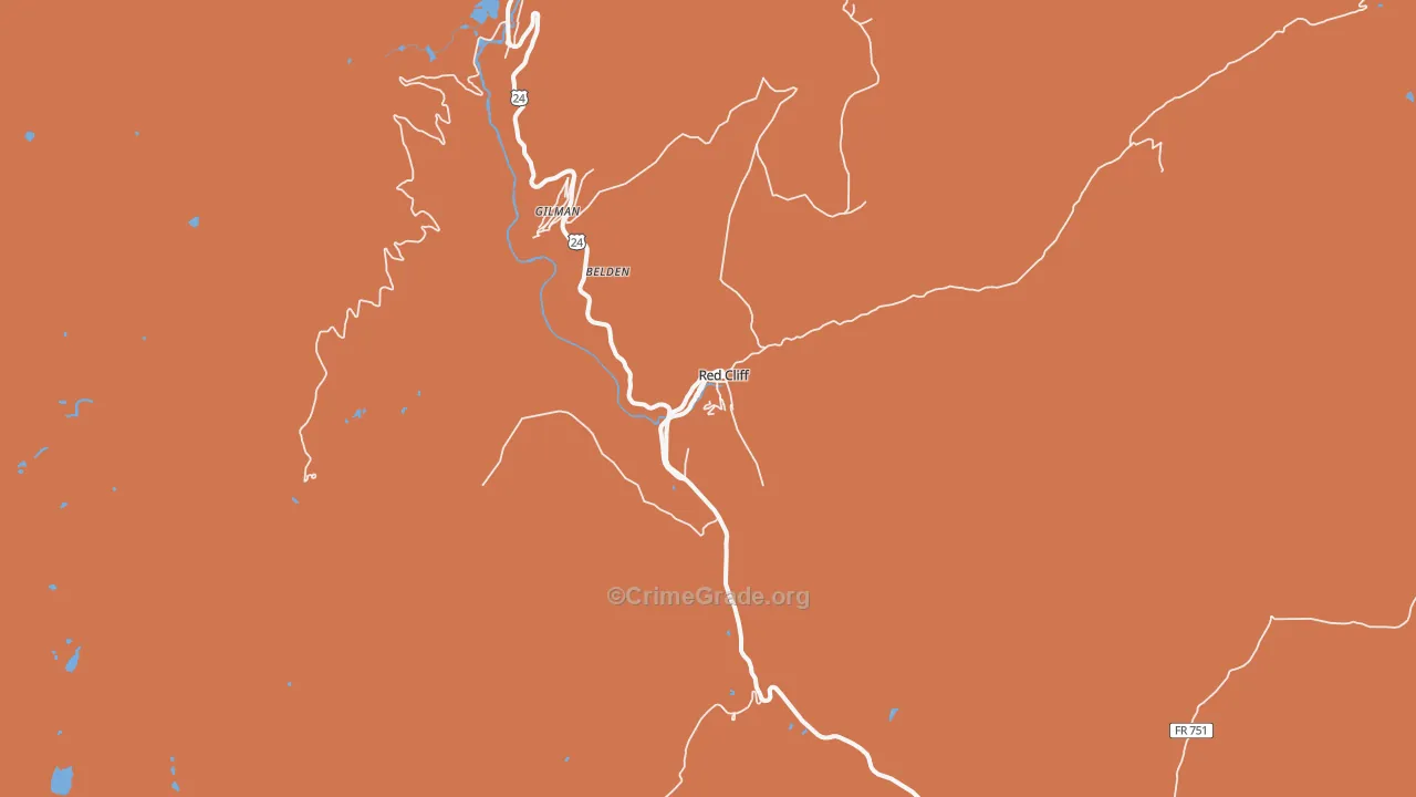 Red Cliff, CO Map of Drug-Related Crime Rates
