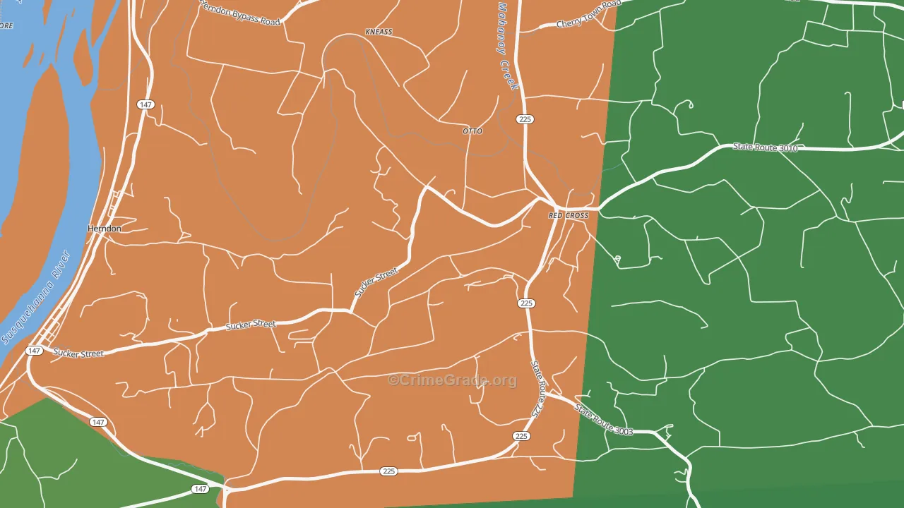 Red Cross, PA Map of Drug-Related Crime Rates