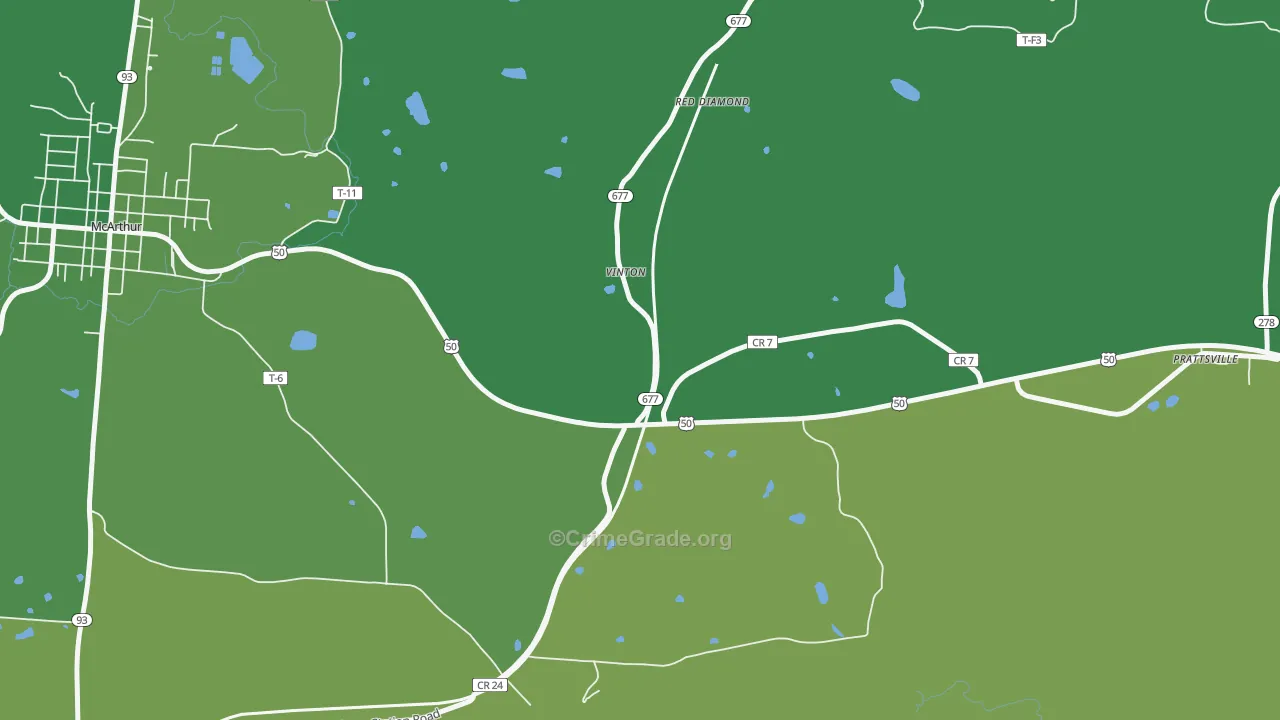 Red Diamond, OH Map of Drug-Related Crime Rates