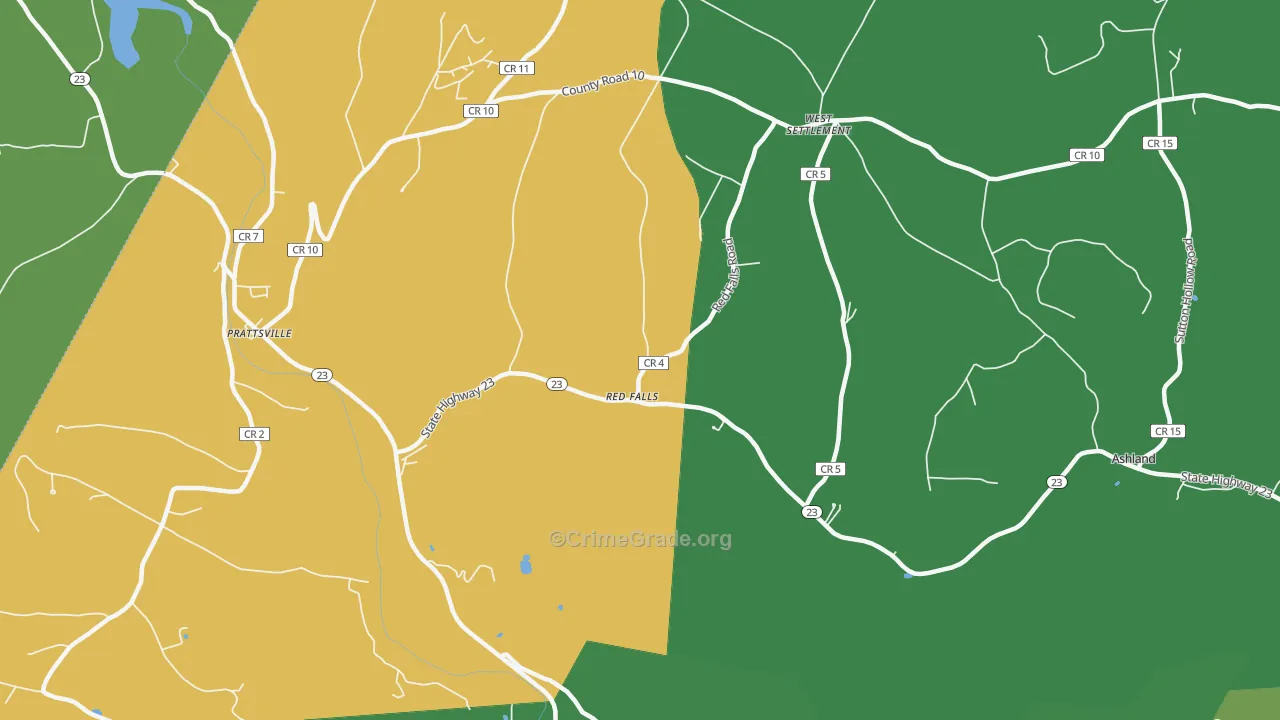 Red Falls, NY Map of Drug-Related Crime Rates