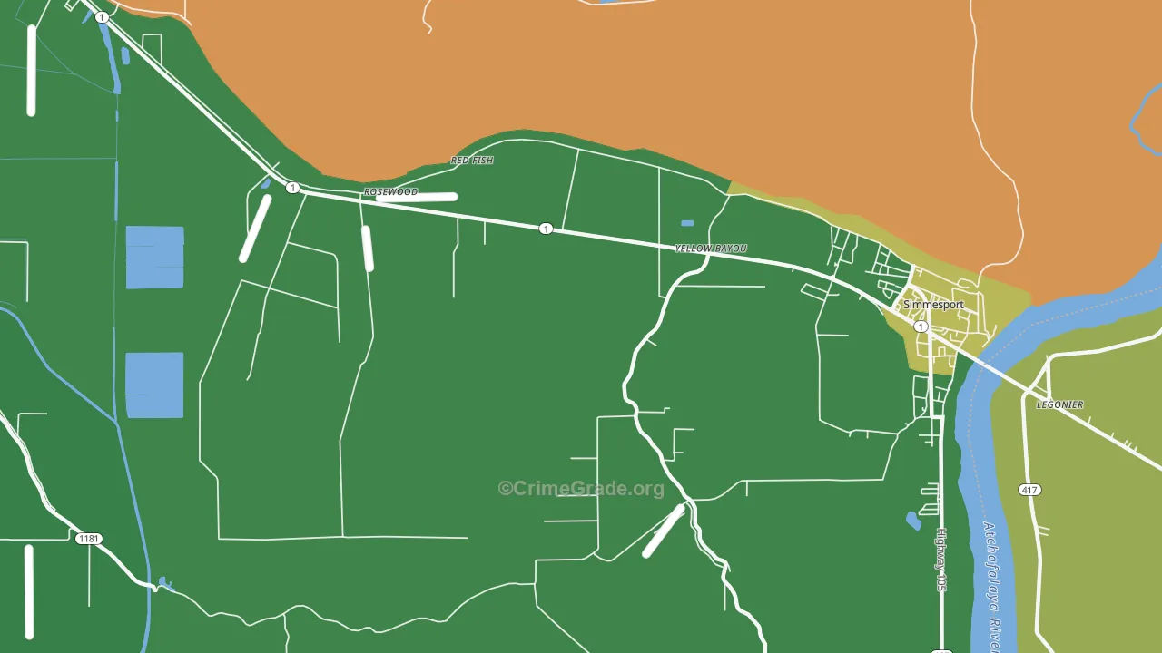 Red Fish, LA Map of Drug-Related Crime Rates