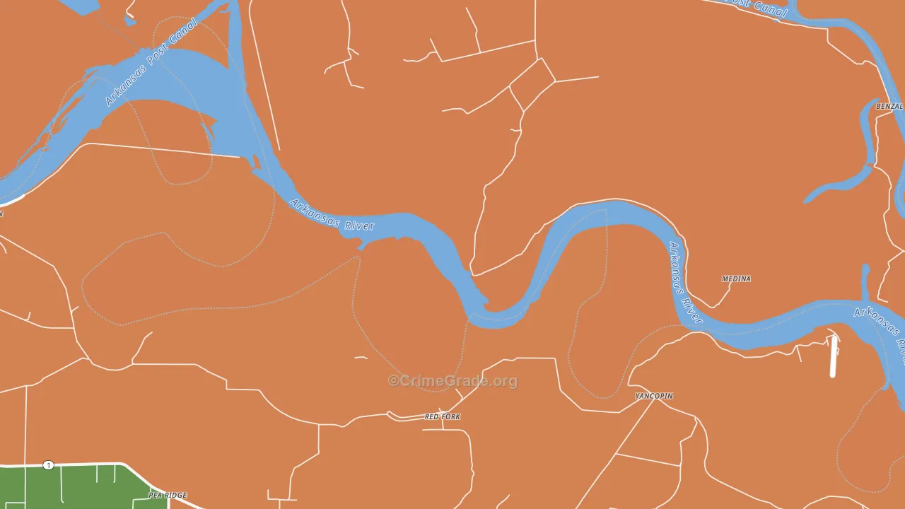 Red Fork, AR Map of Drug-Related Crime Rates