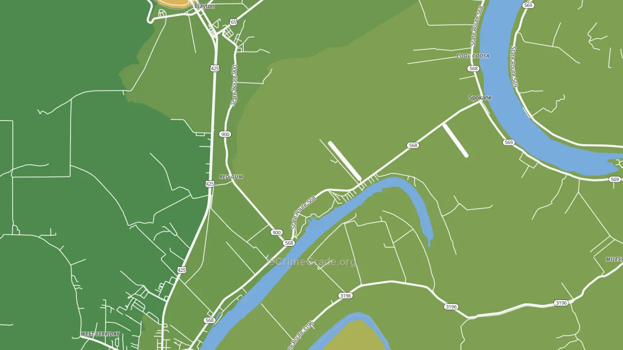 Red Gum, LA Map of Drug-Related Crime Rates